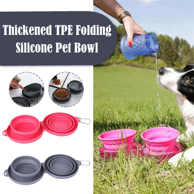 Rubber Foldable Pet Double Bowl