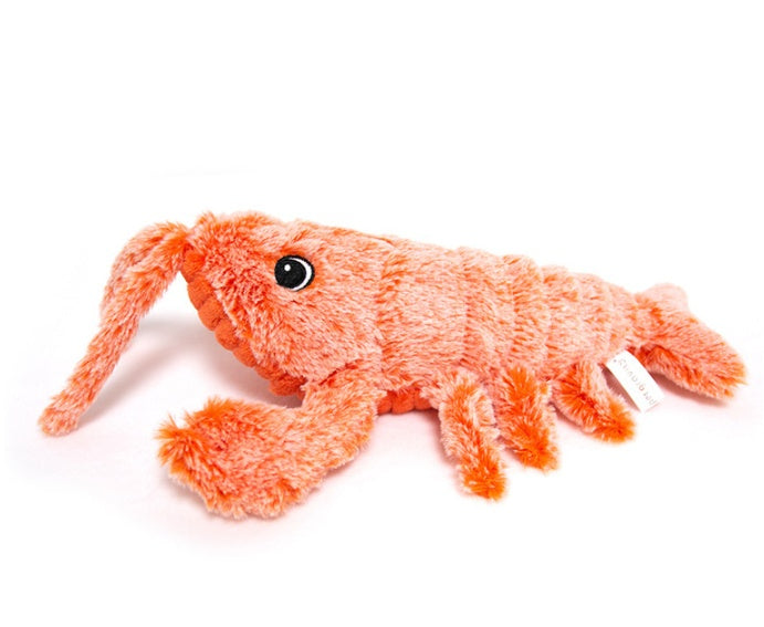 Electric Jumping Shrimp Plush Pet Toy