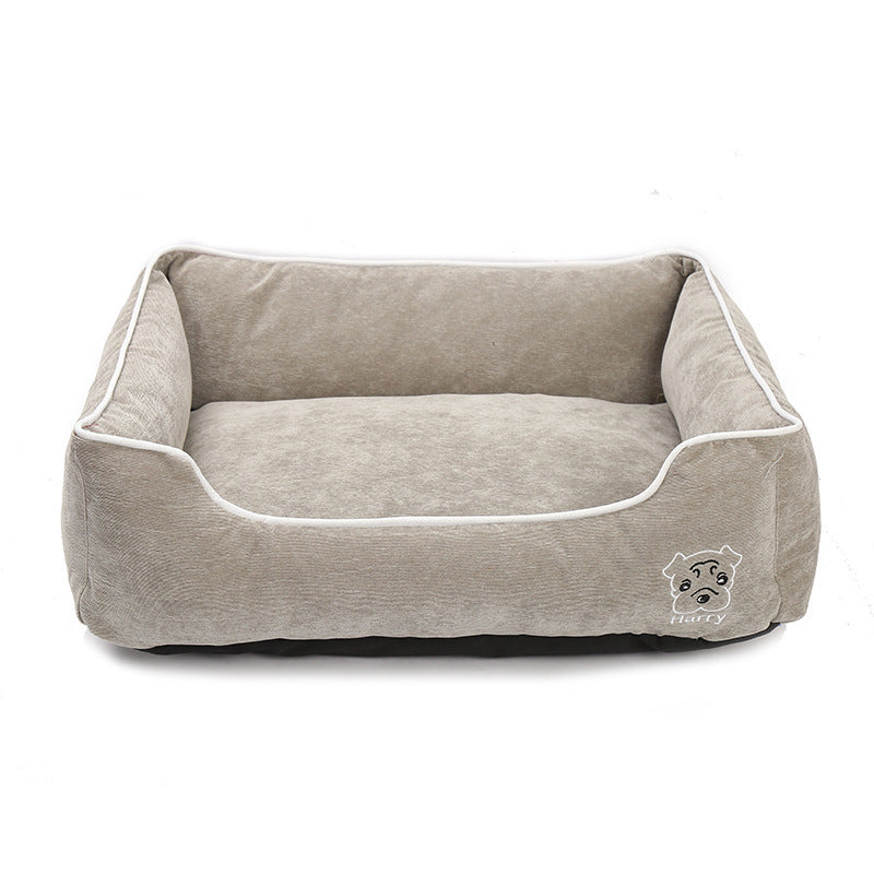 Calming Bolster Dog Bed - Orthopedic Corduroy Pet Sofa with Removable Washable Cover - Anti-Anxiety Lounger for Small, Medium & Large Dogs
