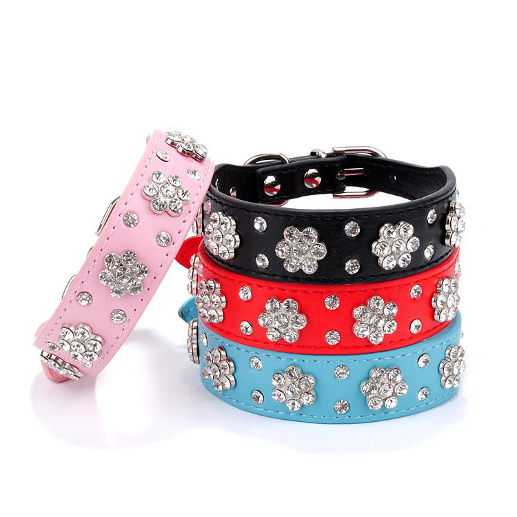 Pet Rhinestone Plum Collar