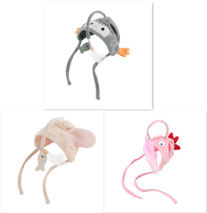 Head Wearing Feather Cat Stick Toy