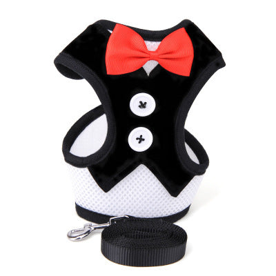 Bow evening dress pet Harness