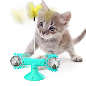 Cat Rotating Windmill Toy – Interactive Spinning Teaser  Suction Cup