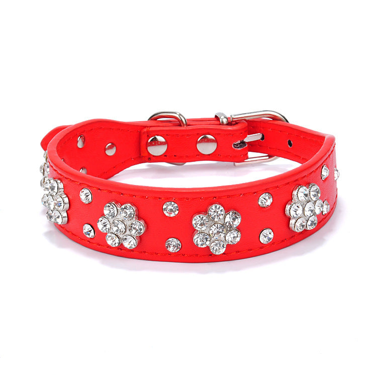 Pet Rhinestone Plum Collar