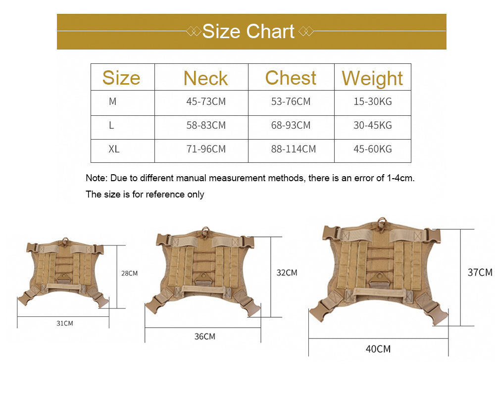 Tactical large dog vest