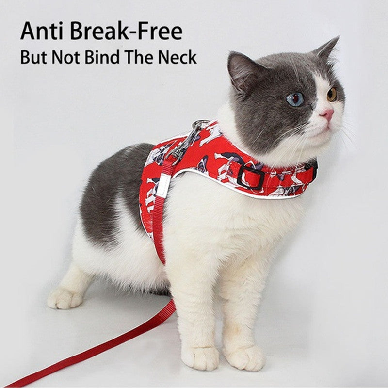 Reflective anti-stroke cat walking rope