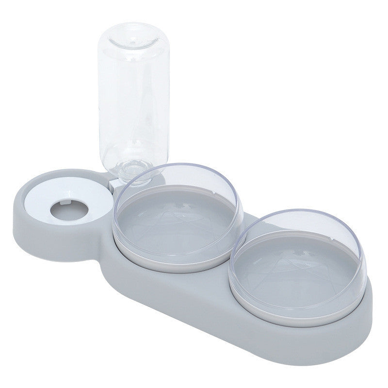 2-in-1 Pet Feeder Double Food Bowl with Automatic Water Fountain