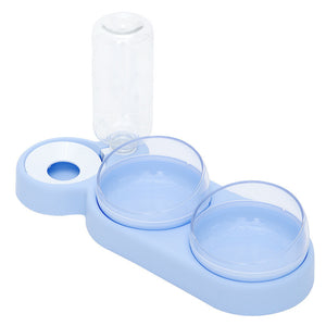 2-in-1 Pet Feeder Double Food Bowl with Automatic Water Fountain