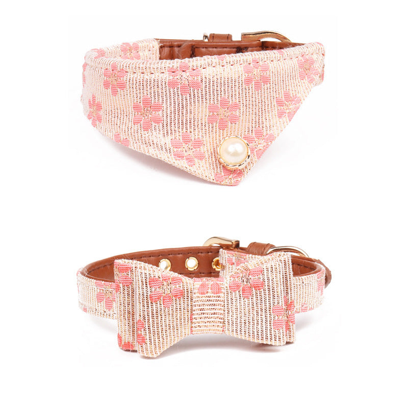 Pattern Dog Bow Collar