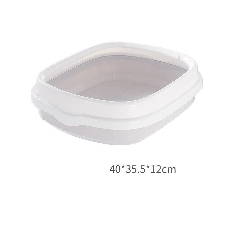 Large Anti-Splash Cat Litter Box with Detachable Shield