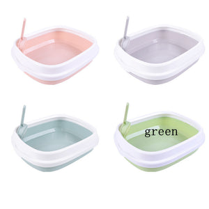 Large Anti-Splash Cat Litter Box with Detachable Shield