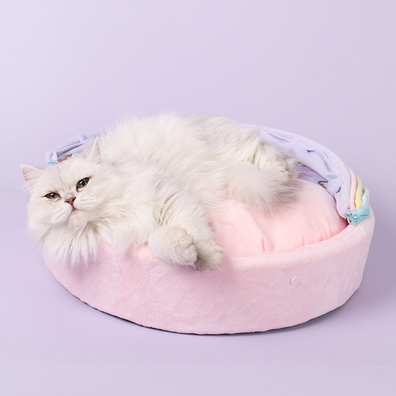 Rainbow Soft Cat Bed