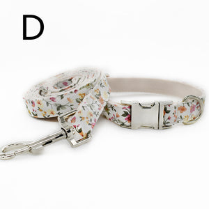 White Flower Pet Metal Buckle Collar
