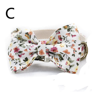 White Flower Pet Metal Buckle Collar