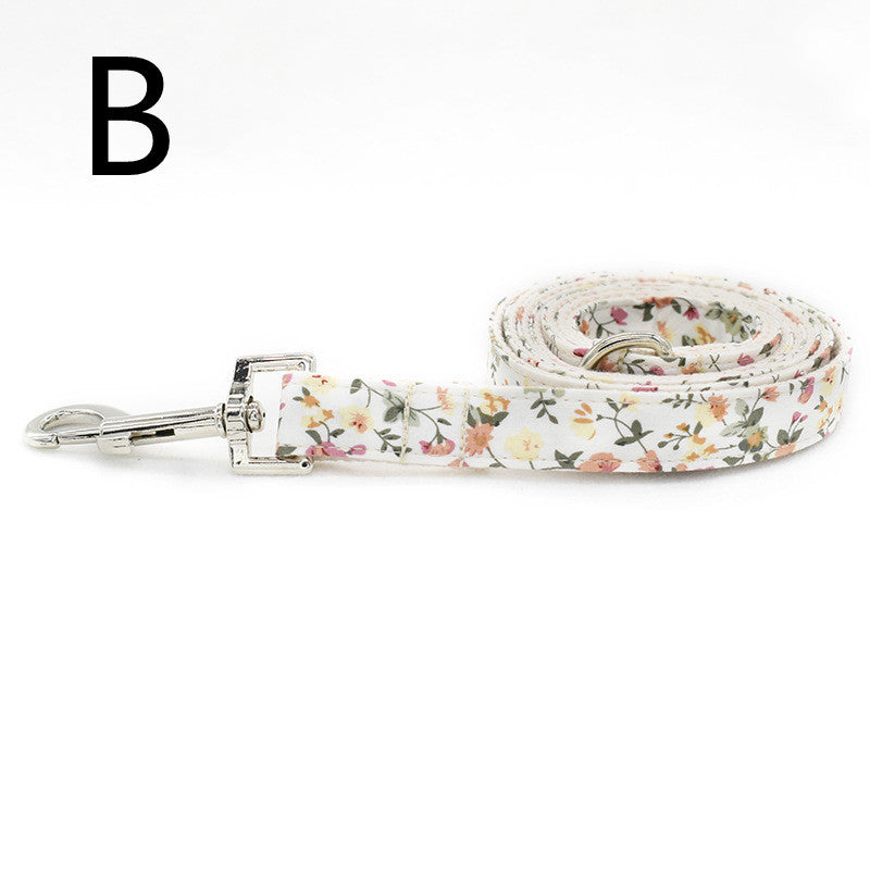 White Flower Pet Metal Buckle Collar