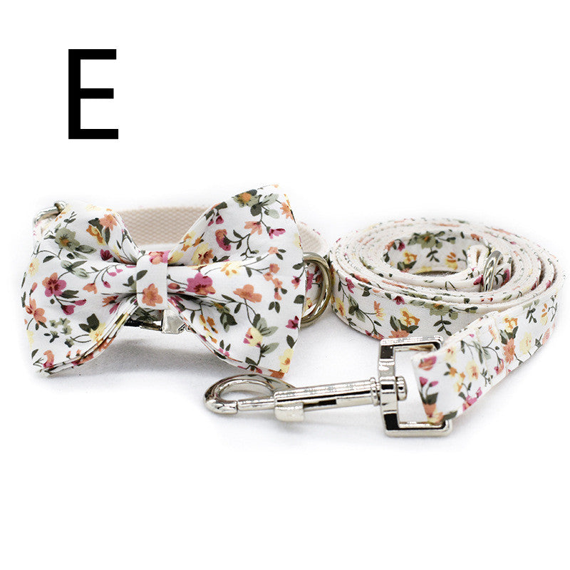 White Flower Pet Metal Buckle Collar