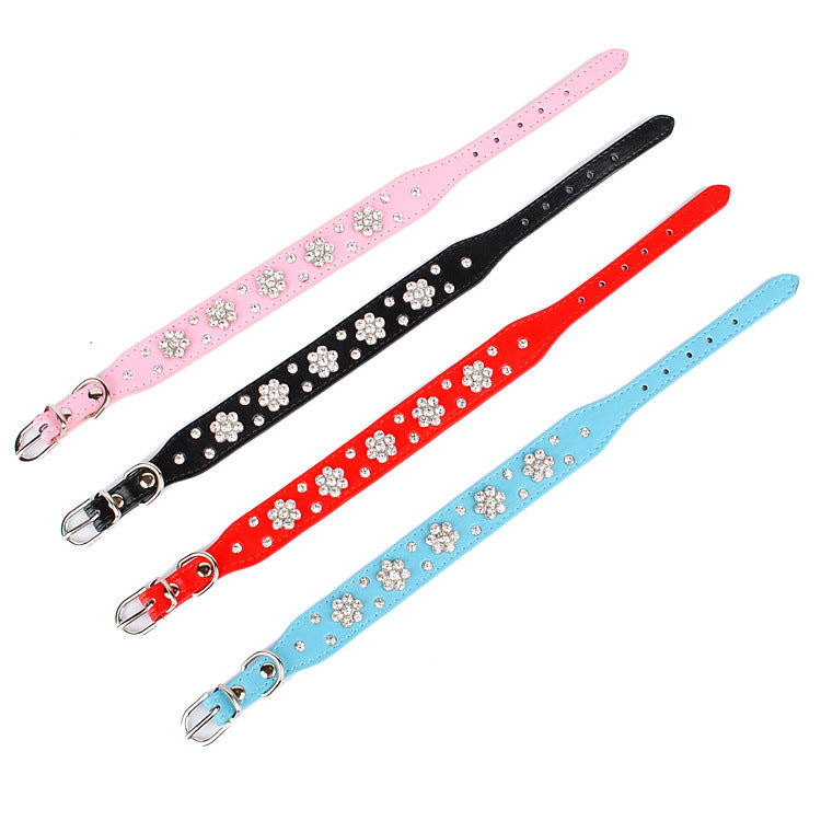 Pet Rhinestone Plum Collar