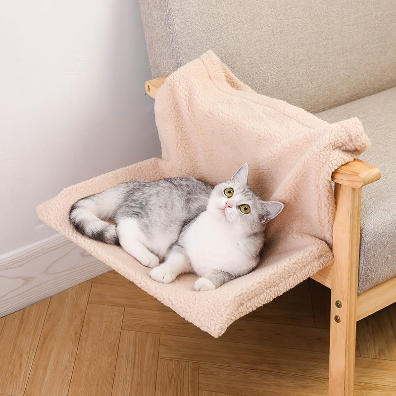 Hanging  Plush L-shaped Cat Hammock