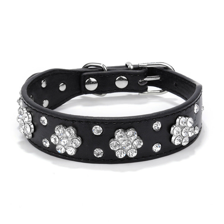 Pet Rhinestone Plum Collar