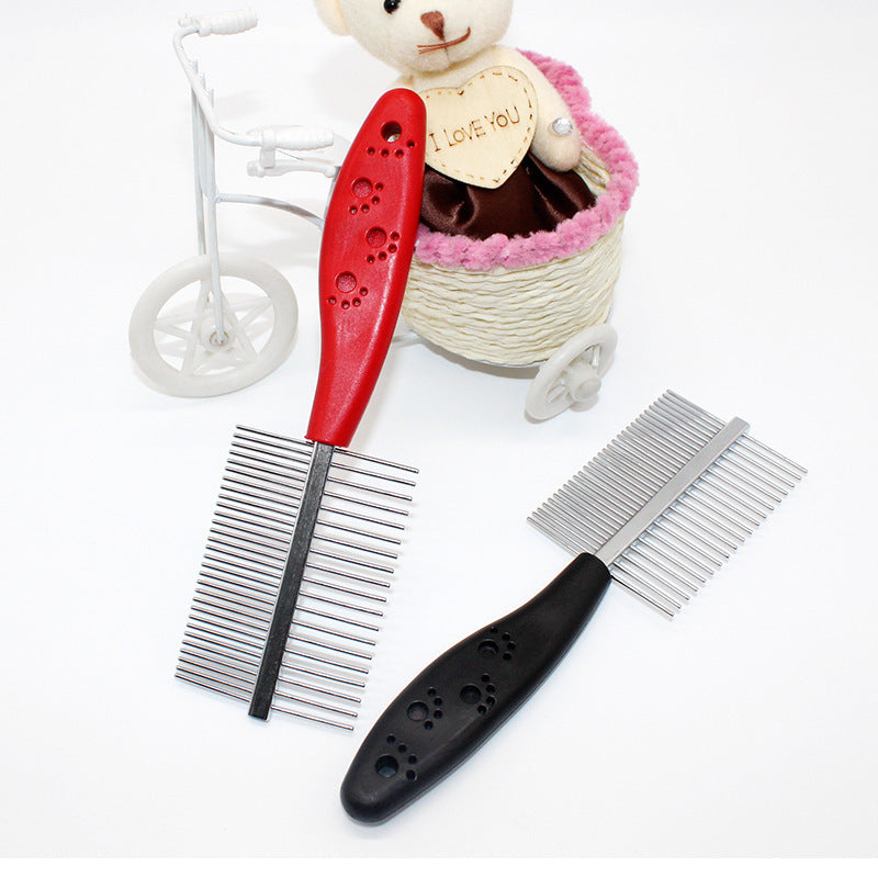 Pet double-row grooming comb