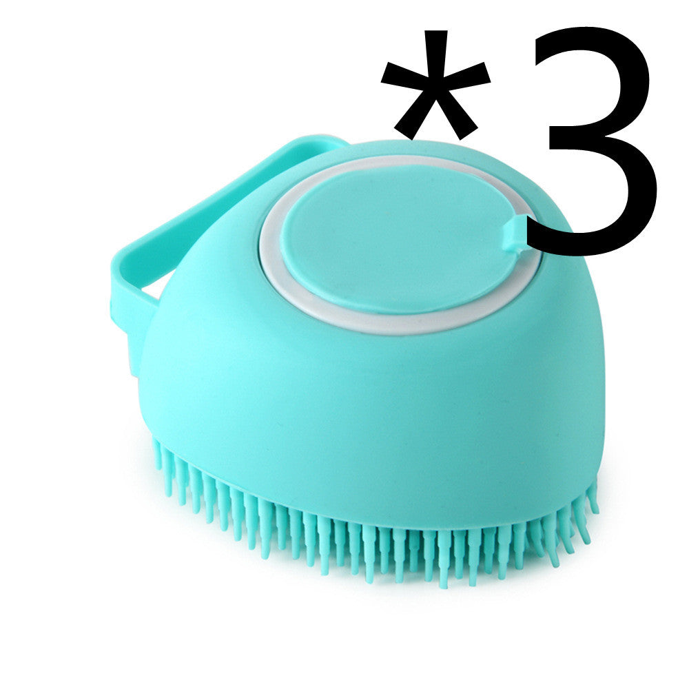 Silicone Pet Bath & Massage Brush With Shampoo Dispensing Grooming Tool
