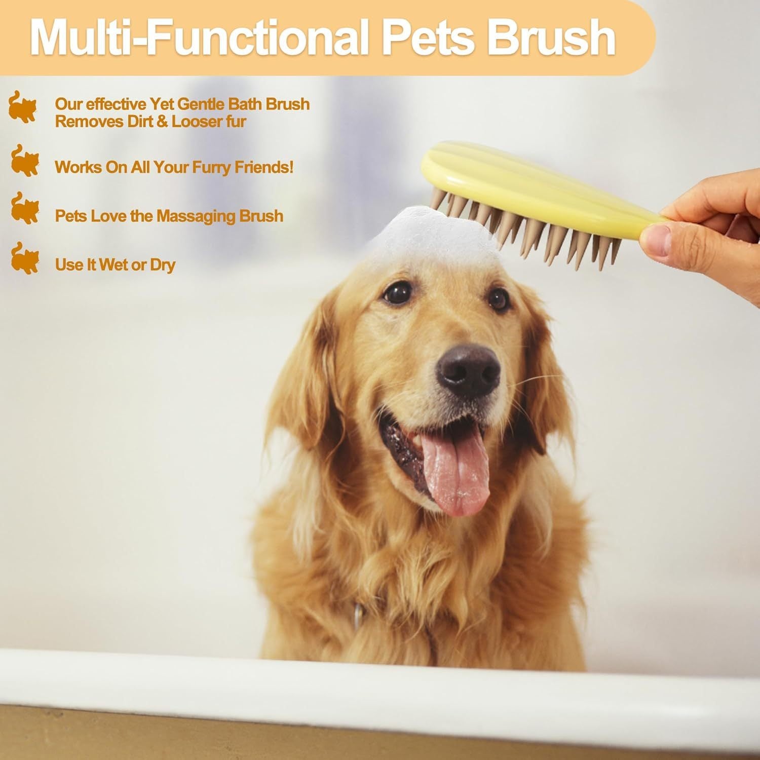 Pet Silicone Shampoo Brush