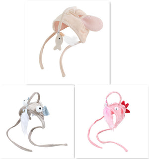 Head Wearing Feather Cat Stick Toy