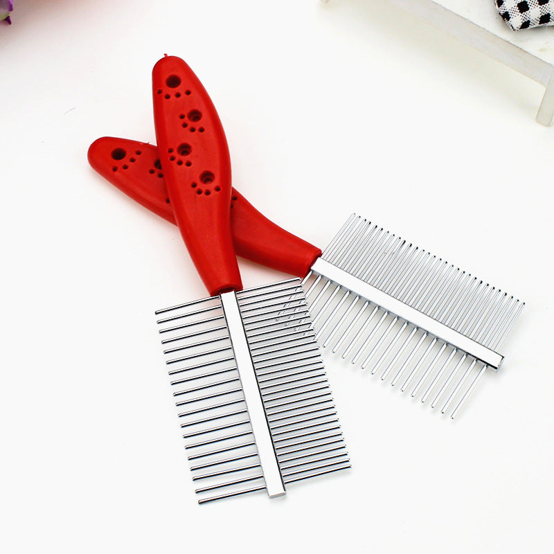 Pet double-row grooming comb
