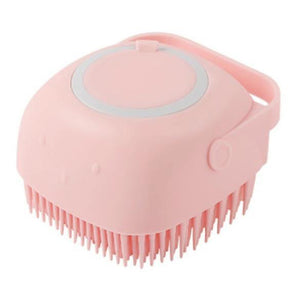 Silicone Pet Bath & Massage Brush With Shampoo Dispensing Grooming Tool