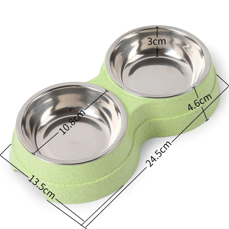 Stainless Steel Double Pet Bowls For Feeding