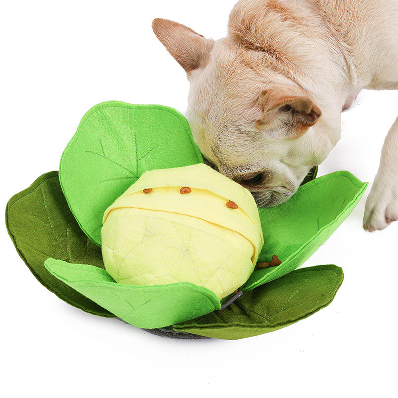 Dog Cabbage Sniffing Bowl Toy – Interactive Nose Work & Slow Feeder