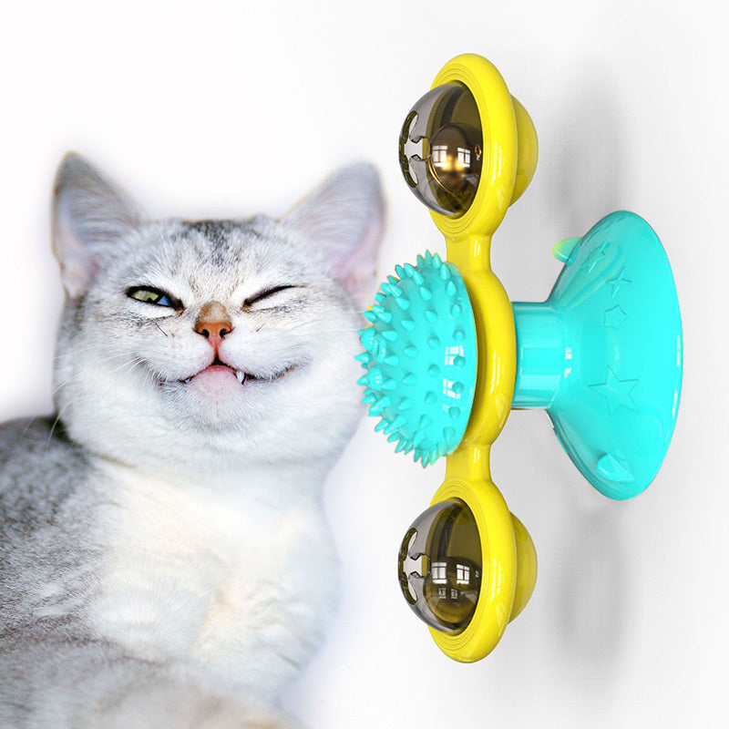 Cat Rotating Windmill Toy – Interactive Spinning Teaser  Suction Cup