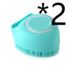 Silicone Pet Bath & Massage Brush With Shampoo Dispensing Grooming Tool