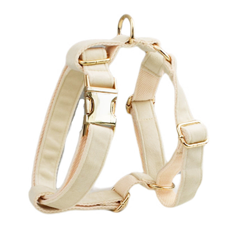 Pet Dog Fabric Velvet Harness Leash