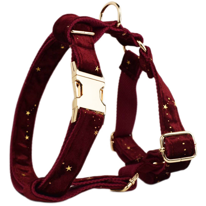 Pet Dog Fabric Velvet Harness Leash