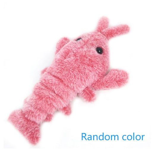 Electric Jumping Shrimp Plush Pet Toy
