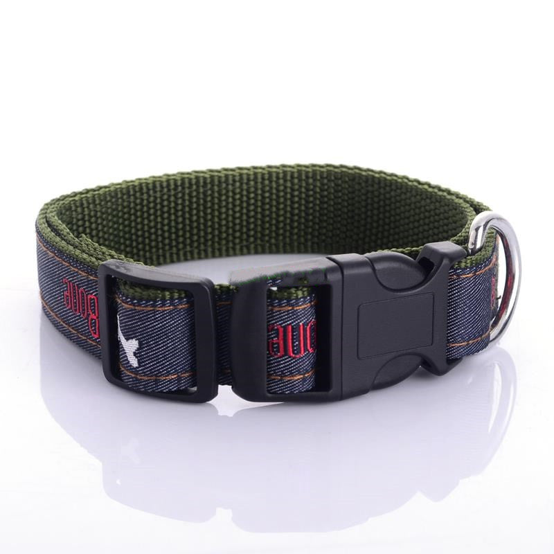 Jeans Dog Bone Choker Collar