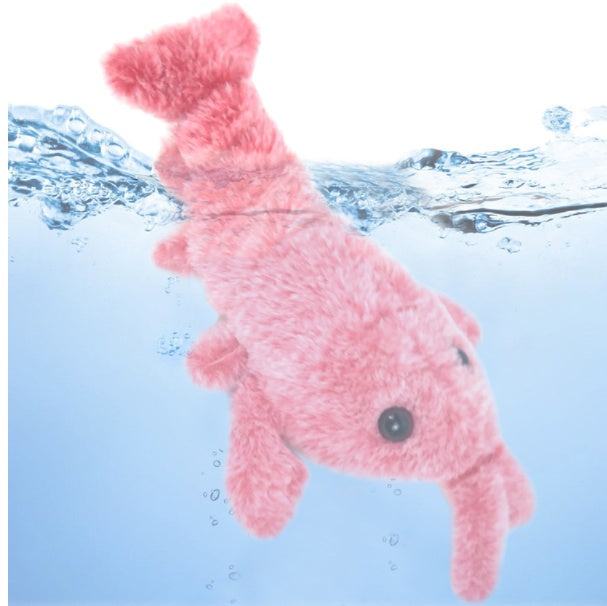 Electric Jumping Shrimp Plush Pet Toy