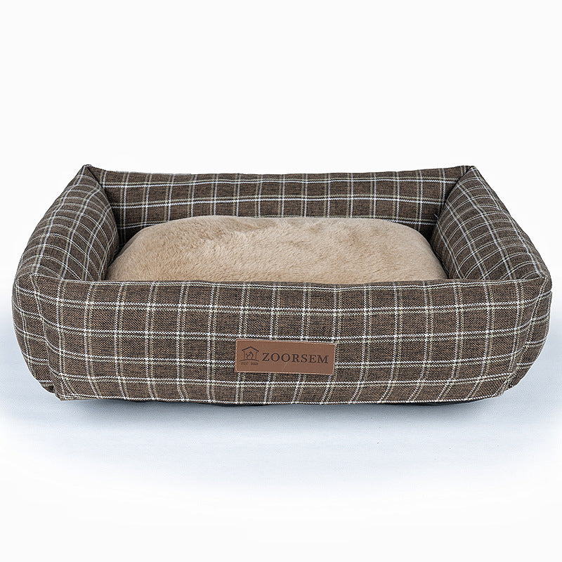 Warm Linen Square Creative Pet Bed