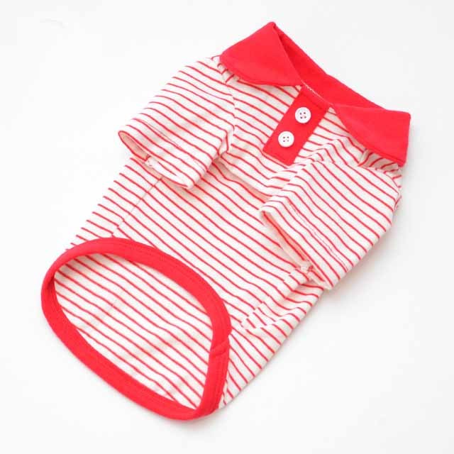 Pet color striped polo shirt