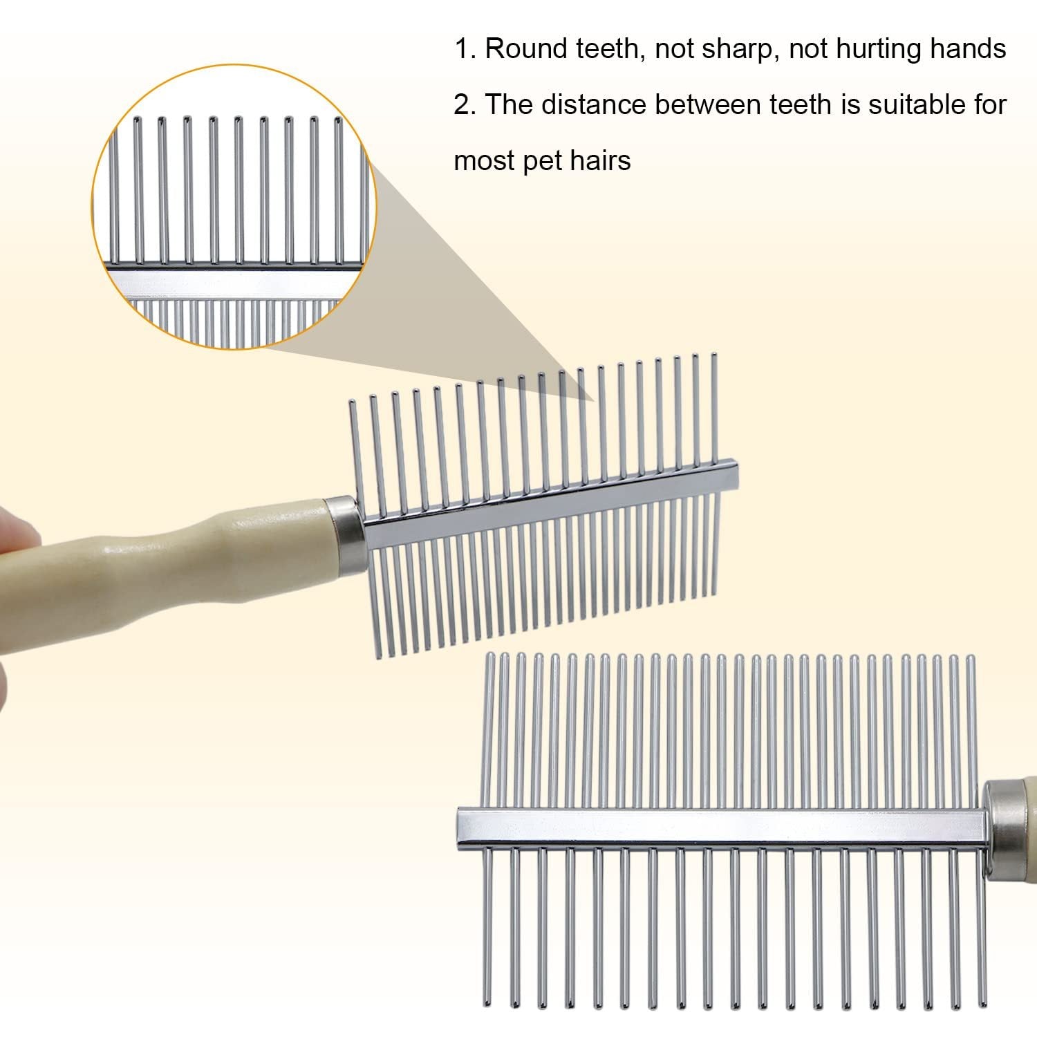 Pet Wooden Handle Grooming Comb