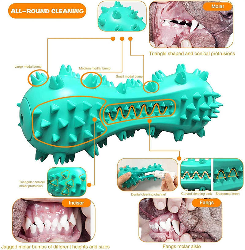 Tough Rubber Pet Toy for Dental Cleaning and Aggressive Chewers