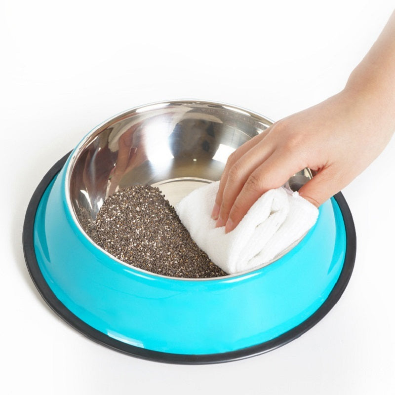 Pet feeding basin