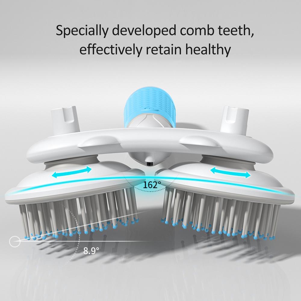 3-in-1 Self-Cleaning Pet Brush with Negative Ion Technology