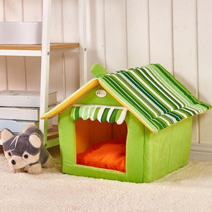 Removable Cover Striped Mat Dog House