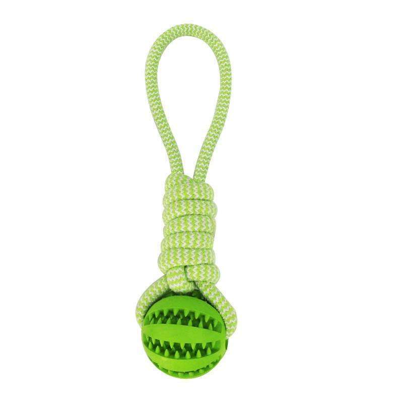 Dog Hemp Rope Rubber Leaking Ball Toy