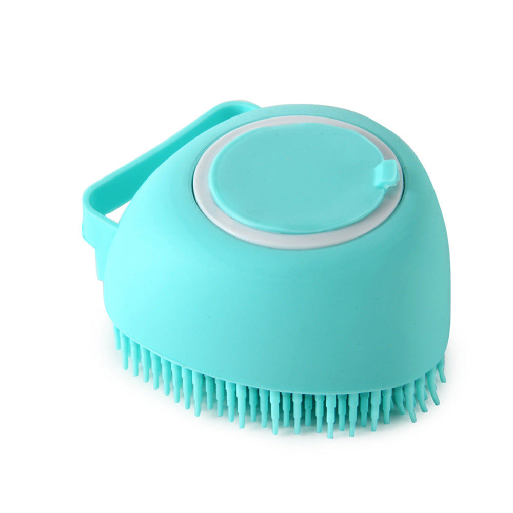 Silicone Pet Bath & Massage Brush With Shampoo Dispensing Grooming Tool
