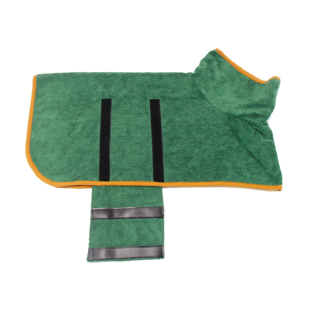 Quick-Dry Dog Towel Robe With Ultra-Absorbent Microfiber