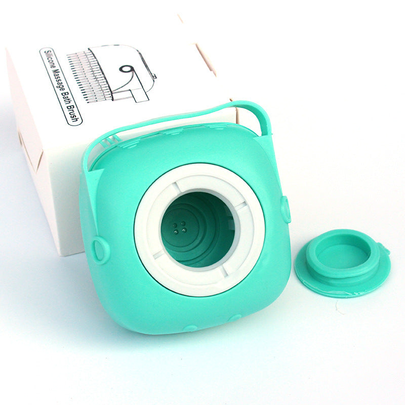 Silicone Pet Bath & Massage Brush With Shampoo Dispensing Grooming Tool