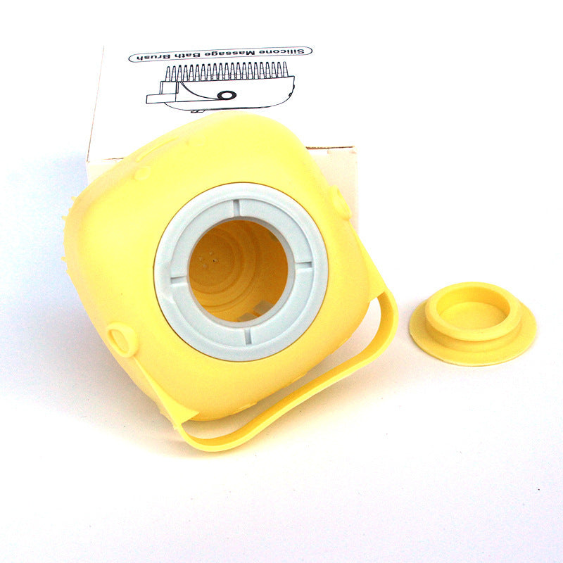 Silicone Pet Bath & Massage Brush With Shampoo Dispensing Grooming Tool